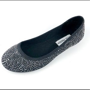 Steve Madden Girls Black Studded Ballet Flats 3.5